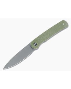 CIVIVI Stylum Olive Canvas Micarta Detent Slip Joint Front Flipper C20010B-B - CV-C20010B-B 1