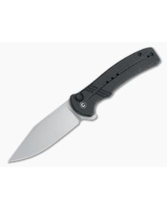 CIVIVI Cogent Flipper Blasted 14C28N Black Burlap Micarta Button Lock Folder C20038D-7 - CV-C20038D-7 1