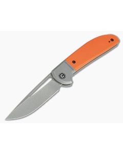 CIVIVI Trailblazer C2018A Stonewashed 14c28n Bolstered Orange G10 Slip Joint Folder - CV-C2018A 1