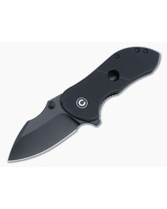 CIVIVI Gordo Liner Lock Flipper Black G10 Handles Black D2 Drop Point Blade C22018C-1 - CV-C22018C-1 1