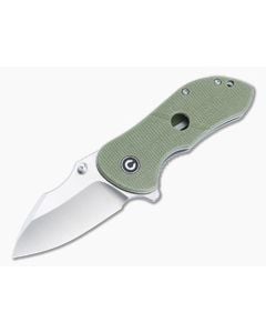 CIVIVI Gordo Liner Lock Flipper Olive Green Micarta Handles Satin D2 Drop Point Blade C22018C-2 - CV-C22018C-2 1