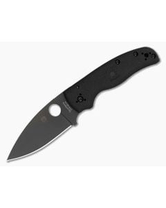 Spyderco Shaman Lightweight Black DLC CTS-BD1N Leaf-Shaped Drop Point Plain Edge Folding Knife (3.58") C229PBBK - SP-C229PBBK 1