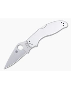 Spyderco UpTern Satin Plain Edge Stainless Steel Back Lock Folder C261P - SP-C261P 1