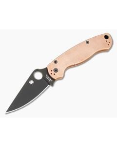 Spyderco Para Military 2 Copper Black DLC CPM REX 45 Folding Knife (3.45") Pre-Owned C81CUPBK2 - SP-C81CUPBK2 1