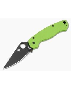 Spyderco Para Military 2 Neon Green G10 Black CPM-20CV Folding Knife (3.45") Pre-Owned C81GPNGRBK2 - SP-C81GPNGRBK2 1