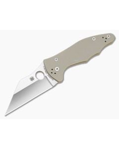 Spyderco Yojimbo 2 Tan G10 Satin CPM-20CV Folding Knife (3.11") Pre-Owned C85GPTN2 - SP-C85GPTN2 1