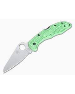 Spyderco Salt 2 Flat Ground Plain LC200N Green FRN Folder C88FPGR2 - SP-C88FPGR2 1