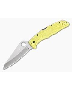 Spyderco Pacific Salt 2 Lightweight Yellow FRN Plain Edge Satin H1 Folder C91PYL2 - SP-C91PYL2 1