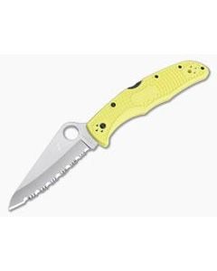 Spyderco Pacific Salt 2 Lightweight Yellow FRN Serrated Edge Satin H1 Folder C91SYL2 - SP-C91SYL2 1