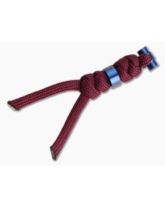 Chris Reeve Large Sebenza/Umnumzaan Lanyard Burgundy with Blue Bead - CRK-COM-7098 1