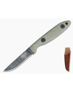 ESEE CR2.5 Micarta Black Oxide 1095 Leather Sheath - ESEE-CR2.5-BO 1