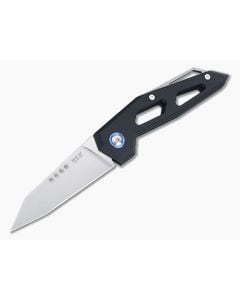 MKM Edge Reverse Tanto Satin M390 Black Aluminum Slip Joint Folder EG-ABK - MKM-EG-ABK 1