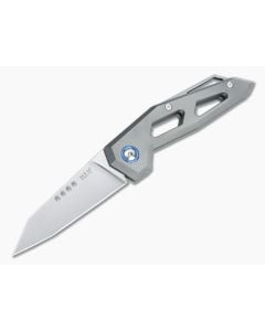 MKM Edge Reverse Tanto Satin M390 Sand Blast Titanium Slip Joint Folder EG-T - MKM-EG-T 1