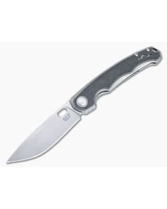 MKM Eclipse Flipper Stonewashed Titanium Black Ti Overlay Stonewash MagnaCut Drop Point EL-GYBK - MKM-EL-GYBK 1