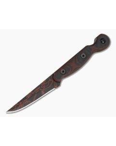 TOPS El Pionero Red/Black G10 1095 Black and Red Cerakote Diablito Edition Fixed Blade Knife (3.38" Blade) ELPOL-01 - TP-ELPOL-01 1