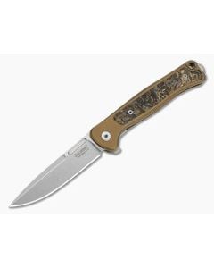 LionSteel Emmet Bronze Titanium Gold Carbon Fiber Magnacut Stonewashed Drop Point Folding Knife (2.83") EM01 BR - LS-EM01-BR 1