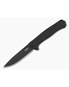 LionSteel Emmet Black Aluminum Magnacut Black PVD Drop Point Folding Knife (2.83") EM01A BB - LS-EM01A-BB 1