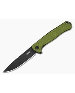 LionSteel Emmet Green Aluminum Magnacut Black PVD Drop Point Folding Knife (2.83") EM01A GB - LS-EM01A-GB 1