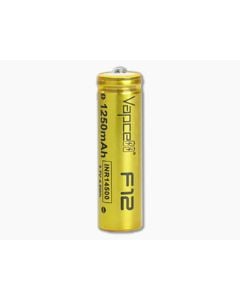 Vapcell F12 Button Top Rechargeable 14500 1250mAh 3.7V High-Drain 3A Unprotected Lithium Ion (Li-ion) Battery - VC-F12 1