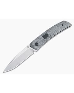 Jared Oeser F22 KICKSTOP Flipper Black Shield Black Canvas Micarta Folding Knife - JO-F22-KF-KM2 1