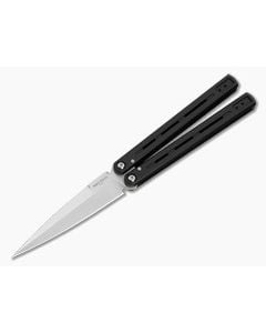 Protech FlyFather 2 Balisong Black Channel Handles Satin Blade - PT-FF2101 1