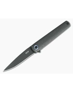 MKM Zieba Flame Drop Point M390 Dark Stonewashed Titanium Frame Lock Flipper FL01-TDSW - MKM-FL01-TDSW 1