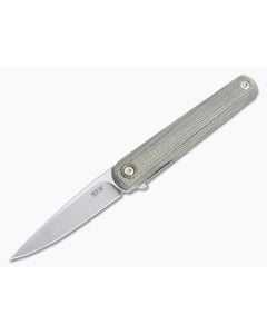 MKM x Zieba Flame Light Flipper Drop Point Stonewashed M390 Green Micarta Folder FL01L-GC - MKM-FL01L-GC 1