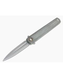 MKM Zieba Flame Dagger M390 Green Canvas Micarta Titanium Frame Lock Flipper FL02-GCT - MKM-FL02-GCT 1