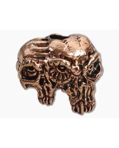 Schmuckatelli Gemini Twins Skull Bead Antique Copper Pewter - ST-GTAC 1