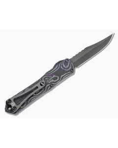 Heretic Knives Manticore-S Bowie DLC Elmax Purple Camo Carbon Fiber OTF Automatic H022B-6A-PUCF - HRT-H022B-6A-PUCF 1