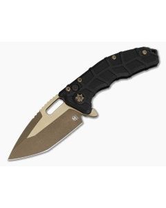 Heretic Martyr MagnaCut Bronze Black Polymer Button Lock Flipper (3.50" Blade) H057-7A - HRT-H057-7A 1