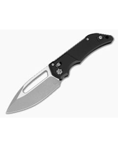 Heretic Koschei Black Aluminum MagnaCut Battleworn Crossbar Lock Knife (3.50" Blade) H061-5A - HRT-H061-5A 1