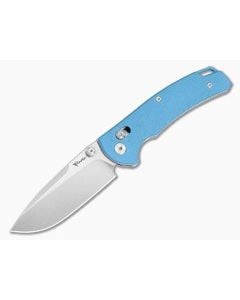 Reate Horizon X Drop Point Blue Fatcarbon Glass Nitro-X7 Stonewash Crossbar Lock Knife (3.20" Blade) - RK-HRZN-X-01 1