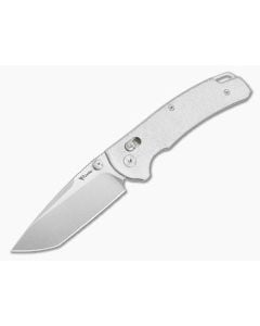Reate Horizon X Tanto White Fatcarbon Glass Nitro-X7 Stonewash Crossbar Lock Knife (3.20" Blade) - RK-HRZN-X-05 1