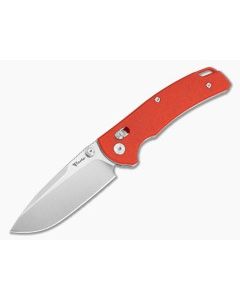 Reate Horizon X Drop Point Red Fatcarbon Glass Nitro-X7 Stonewash Crossbar Lock Knife (3.20" Blade) - RK-HRZN-X-07 1