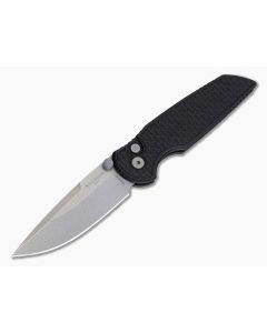 Protech TR-3 Integrity Black Relic Textured Aluminum MagnaCut Stonewash Button Lock Knife (3.45" Blade) INT1105 - PT-INT1105 1