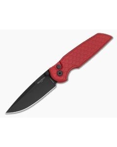 Protech TR-3 Integrity Red Reptile Textured Aluminum MagnaCut DLC Black Button Lock Knife (3.45" Blade) INT1106-REPTILE-RED - PT-INT1106-REPTILE-RED 1
