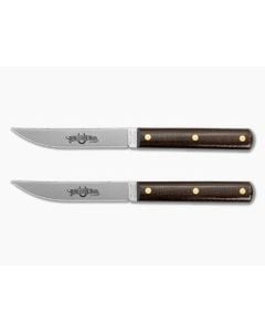 Great Eastern Cutlery Bunkhouse Brand Steak Knife Set Brown Burlap Micarta 1095 Carbon Steel (3.75" Blade) K33CAR - GEC-K33CAR-BBM 1