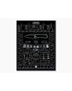 Knafs Guide to Knives Blackout Edition Pocket Knife Poster 18 x 24” - KNAFS-00011 1