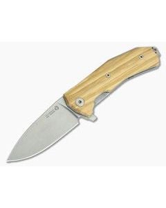 LionSteel KUR Flipper Olive Wood Sleipner Liner Lock Folder - LS-KUR-UL 1