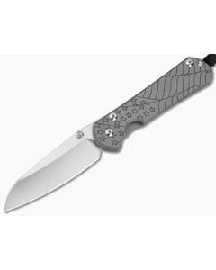 Chris Reeve Large Sebenza 31 Insingo Forever Flag Glass Blasted Titanium MagnaCut Stonewash MIM Clip Folding Knife (3.62" Blade) L31-1508-227 - CRK-L31-1508-227 1