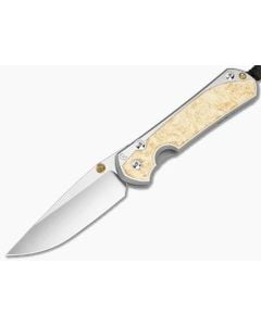 Chris Reeve Large Sebenza 31 Drop Point Box Elder Wood Polished Titanium MagnaCut Polished Folding Knife (3.61" Blade) L31-1628-001 - CRK-L31-1628-001 1
