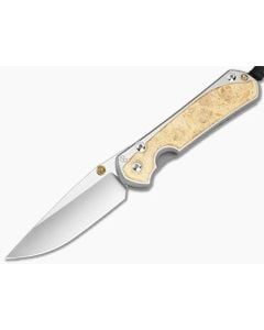 Chris Reeve Large Sebenza 31 Drop Point Box Elder Wood Polished Titanium MagnaCut Polished Folding Knife (3.61" Blade) L31-1628-002 - CRK-L31-1628-002 1