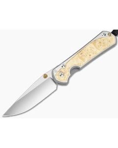 Chris Reeve Large Sebenza 31 Drop Point Box Elder Wood Polished Titanium MagnaCut Polished Folding Knife (3.61" Blade) L31-1628-004 - CRK-L31-1628-004 1