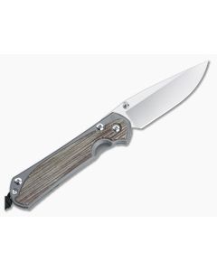 Chris Reeve Large Sebenza 31 Left Hand Natural Micarta Glass Blasted - CRK-L31-1661 1