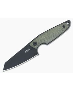 MKM Makro 2 Fixed Blade Green Canvas Micarta Handles Black M390 Sheepsfoot MA02-GCB - MKM-MA02-GCB 1
