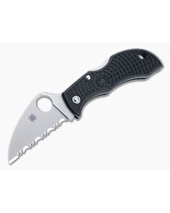 Spyderco Manbug Wharncliffe Satin Serrated VG10 Black FRN Back Lock MBKWS - SP-MBKWS 1