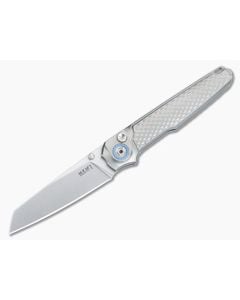 MKM Miura Button Lock Folder Gray Integral Ti Handle Satin M390 Blade MI-T - MKM-MI-T 1