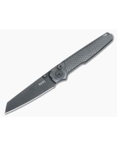 MKM Miura Button Lock Folder Dark Stonewash Integral Ti Handle Dark Stonewash M390 Blade MI-TDSW - MKM-MI-TDSW 1