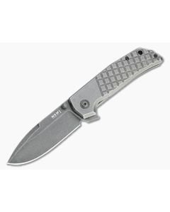 MKM Mikita x Terzuola Maximo Dark Stonewashed M390 Titanium Frame Lock Flipper MM-TDSW - MKM-MM-TDSW 1